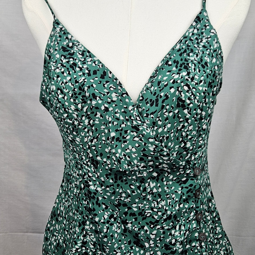 Astr The Label Green Speckled‎ Faux Wrap Cami Med Romantic Sexy Feminine